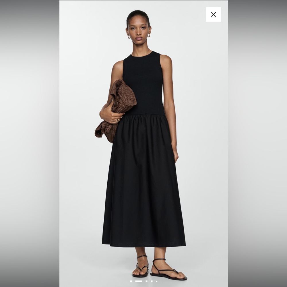 Mango Black A-Line Skirt